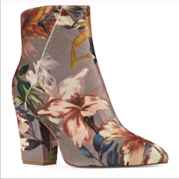 Nine West Savitra Velvet Taupe Booties - Picture 2 of 12